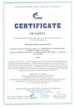 Certificate Food supplement Topinambur powder, 75 g