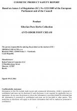 Cocmetic product safety report Food supplement Topinambur powder, 75 g