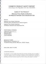 Cocmetic product safety report Food supplement Topinambur powder, 75 g