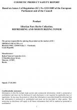 Cocmetic product safety report Food supplement Topinambur powder, 75 g