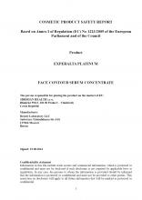 Cosmetic product safety report<br>FACE COUNTOUR SERUM CONCENTRATE Food supplement Topinambur powder, 75 g