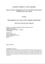 Safety report<br>Multi active facial cream Food supplement Topinambur powder, 75 g