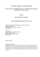 Cosmetic product safety report Food supplement Topinambur powder, 75 g